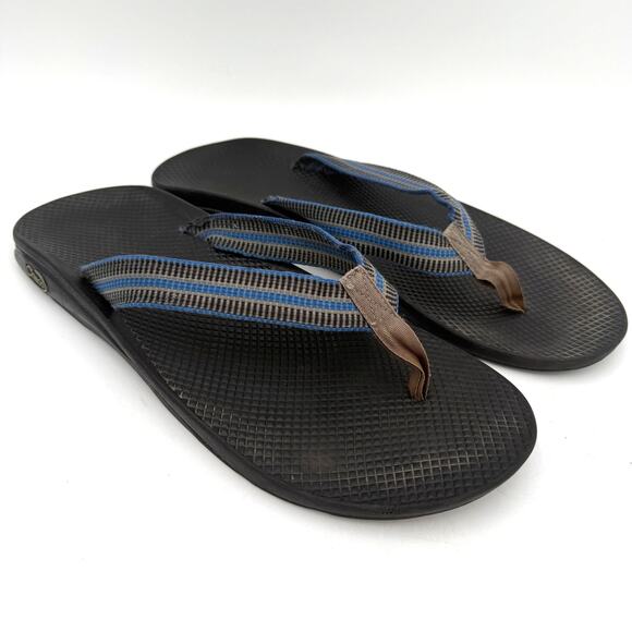 Chaco Men's Z1 Classic Grey & Blue Thong Sandals Size 13 - Picture 1 of 7